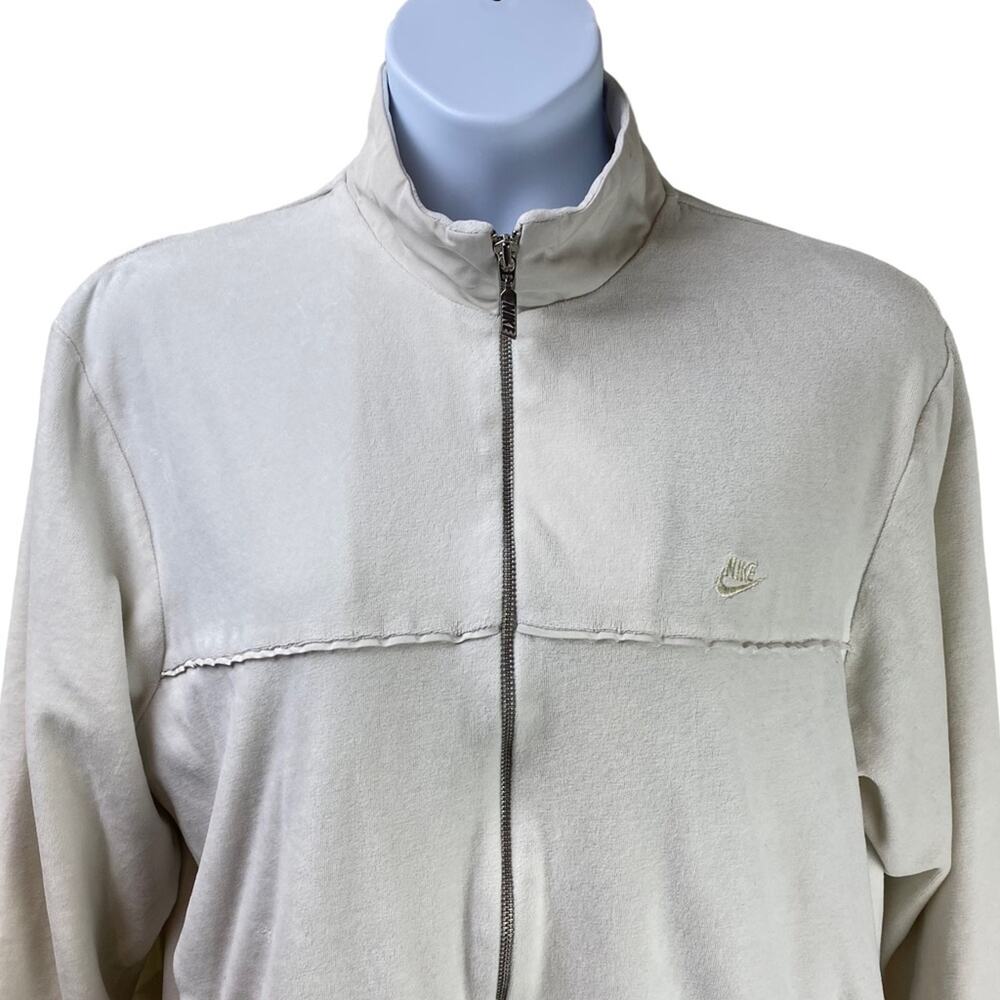 Nike Velour Full Zip Track Jacket Size Large White - Picture 2 of 5